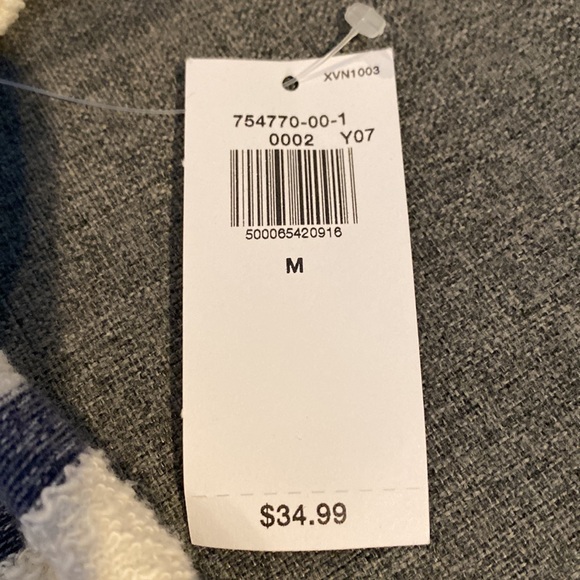 Old Navy Cream & Navy Striped Shirt - Picture 6 of 6